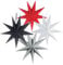 YiiiGoood 4 STK. Weihnachtsstern 30cm Papiersterne Deko Papier Sterne zum Aufhängen Weihnachtsdeko innen Fenster Weihnachten Dekoration Skandinavische Faltsterne (Schwarz Weiß Grau Rot)