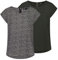 ONLY Tshirt Damen Regular Fit ONLVIC 2er Pack Rundhals Kurzarm Bluse Top Sommer Basic Muster Einfarbig Schwarz 36, Größe:36, Farbe:Rosin (15284243)