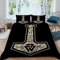 LUKAVA Kinderbettwäsche Vikings Bettwäsche 135x200cm Kinder 3teilig Thors Hammer Der Wikinger Bettbezug flauschig Hypoallergen Mikrofaser Einzelbett Bettbezüge mit 2 Kissenbezug 80x80cm
