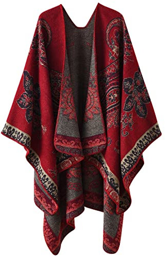 Comilaka Poncho Estola Capa de Mujer Cárdigan de Punto Manta Capas Bufanda Chal Grande Elegante para Invierno