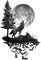 BEAUTYBIGBANG Wandtattoo Wolf Mond Wandsticker Vollmond Wandaufkleber Kinderzimmer Wohnzimmer Schlafzimmer Entfernbarer Wandaufkleber Wanddekoration für Wohnzimmer Schlafzimmer