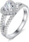 Ring Silber 925 Herz Diamant Zirkonia Damen Größe 49 Weißgold Hochzeitsring Verlobungsring Ehering