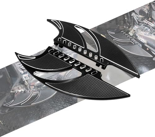 HCmotorku Repose-pieds pour pédale de moto pour Harley Touring Road King Road Glide Electra Glide Street Glide Softail Dyna Noir