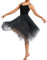 Mulnall Damen Modern Lyrisches Kleid Camisole Tanz Kostüm Ballett Asymmetrisch High-Low Mesh Rock Ärmellose Leotard Gymnastik Tanzbekleidung Latein Rumba Tango Kleid Ballsaal(UK23913-06-XL)