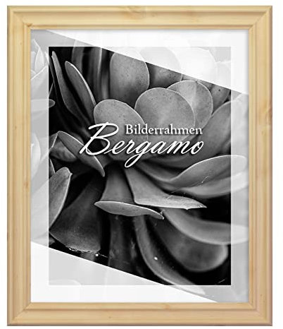 BIRAPA Bergamo Bilderrahmen vintage Holz- Optik - Bilder Rahmen 24x34 cm - Fotorahmen Glas antireflex Plexiglasscheibe - Wanddeko Fotowand Fotogeschenke