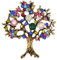 Yurosiay Lebensbaum Brosche Damen Bunt Strass Brosche Baumförmigen Anstecknadel Strass Vintage Brosche Kristall Braut Brosche Frauen Kragen Schmuck für Schals Tücher Kleider Taschen Gold