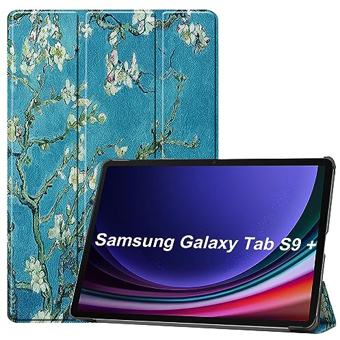 Lobwerk Schutzhülle für Samsung Tab S9+ Plus 2023 SM-X810 SM-X816B SM-X818U 12.4 Zoll Slim Case Etui mit Standfunktion und Auto Sleep/Wake Funktion