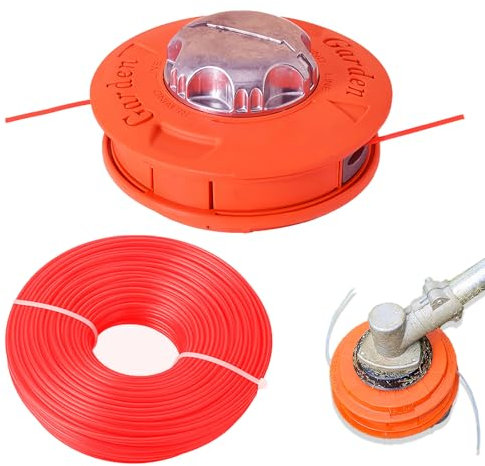 SilverChry Cortacésped Cabezal de Corte, con Rosca Izquierda M10, Cabezal Roscado Easy Load & Go Es Adecuado para Cortadoras de Césped de Nailon de 2,4 Mm y 30 m (Color de Cuerda Aleatorio)