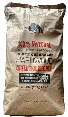 KURTT Grill-Holzkohle 10 kg Premium Restaurantholzkohle Holzkohlewerk Lüneburg - 10 KG - Holzkohle, Grillkohle, Kohle, Grillholzkohle, Restaurantkohle, Quebracho Blanco - für Holzkohle-Grill, Smoker