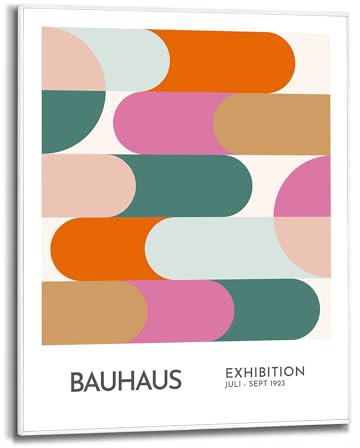 REINDERS Gerahmtes Bild, Bauhaus Style, Wohnzimmer, Poster, Wanddeko, Room Decor, MDF, Mehrfarbig, 50x40cm