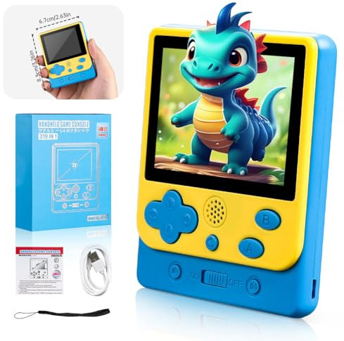 Retro Handheld Game Console with 319 Classic FC Games, 2.5 Inch Portable Mini Gaming Device - Perfect Christmas/Birthday Gift for Kids & Adults (Blue)