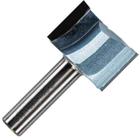 Rennie Tools - 38.1mm (1.1/2) Cutting Diameter x 25mm Flute x 1/2 Shank TCT Tipped 2 Flute Straight Router Cutter Bit. Compatible With Makita Trend Festool Hikoki Dewalt Router Etc 38.1mm Router Bit