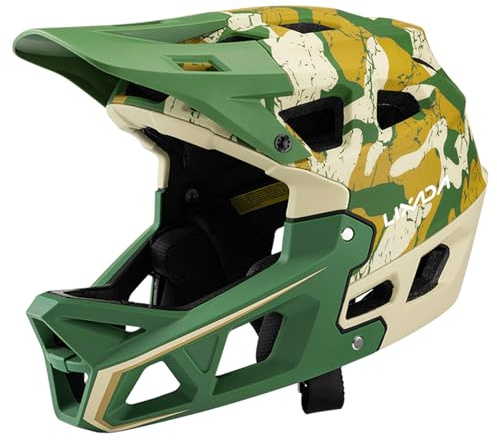Lixada Vollgesichts-Mountainbike-Helm für Erwachsene, Fullface BMX Helme, Racing Downhill MTB-Helm für Mountainbike
