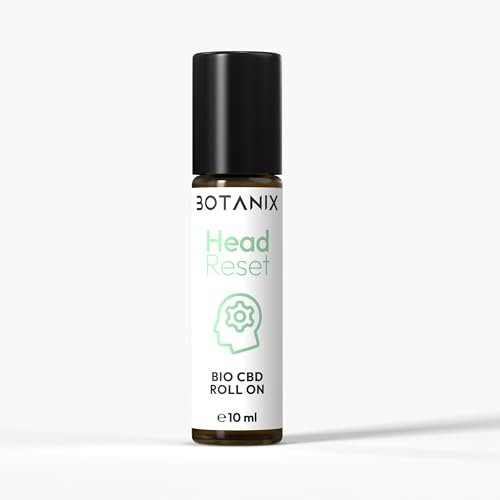 BOTANIX® BIO CBD Roll On Head Reset - Soforthilfe bei Migräne und Kopfschmerzen - Erleichtert die Kopfarbeit mühelos mit 120mg Cannabidiol, ätherischen Ölen - Vegan