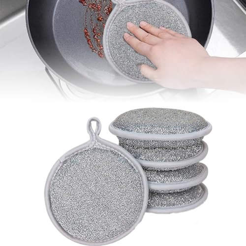 5 Stück Multipurpose Wire Dishwashing Rags,Mehrzweck-Draht-Geschirrspüllappen für Nass und Trocken,2024 Neuestes Stahldraht-Geschirrspüllappen,Wiederverwendbar,Topfreiniger Putzlappen,für Küche Hausha