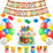 Building Blocks Themed Birthday Party Decorations,53 Pcs Building Blocks Party Decorations - Building Blocks Birthday Banner Balloons Cake Toppers Pull Flag etc Building Block Birthday Party Supplies