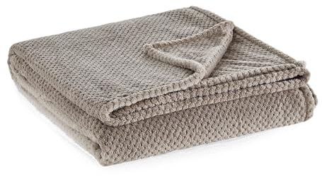 Como XXL-Kuscheldecke Taupe Moderne Sofadecke, fein gestrickte Wohndecke | 100% Polyester, 310 GSM, gesäumte Einfassung 220x240 cm, vielseitig einsetzbar, praktisch im Alltag, für Zuhause