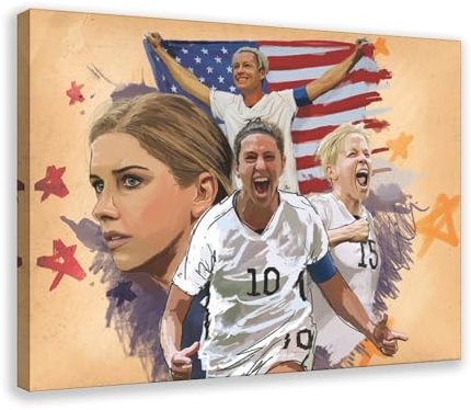 WANGCYJS Carli Lloyd Fußballspieler-Poster, 8 Leinwand-Poster, Schlafzimmer, Dekoration, Landschaft, Büro, Raumdekoration, Geschenkrahmen: 40 x 60 cm