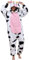 Pigiama Intero Adulto Cosplay Animale Onesies Morbido e Caldo Pigiama Invernale Pile con Cappuccio e Tasche Tuta Intera in Peluche Ideale Regalo per Costume Carnevale Halloween Natale Mucca XL