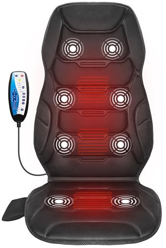 COMFIER Massageauflage mit Wärme, Vibrierendes Massagekissen mit 8 Massageknoten & 5 Modi, Rückenmassagegerät zur Entspannung zuhause und im Büro,Geschenke für Mama, Papa