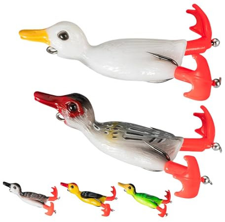 Enten-Topwater-Angelköder,Top Water-Enten-Angelköder - Entenköder Gummiköder, Enten-Topwater-Angelköder mit spritzenden Füßen für Barschforellen-Crappie