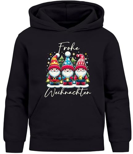 MoonWorks® Kinder Hoodie Weihnachtspullover Jungen Mädchen Wichtel Weihnachtsoutfit Kinder