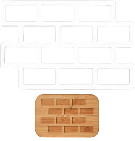 BENECREAT Brick Acrylic Router Template, 290x190x4.5mm Rectangle Router Jig with Protective Film for DIY Wood Craft Tools Tracing Guide