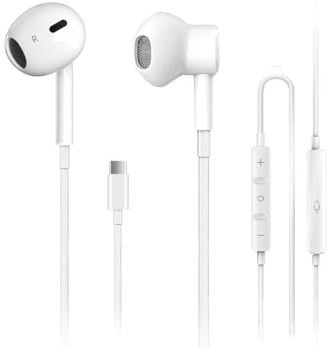 Cuffie USB C per Phone 16 Pro Max 15 Plus Pad Pro, Cuffie Type C con Microfono Hi-Fi Stereo Auricolari USB C con filo In-Ear Cuffie per Sam-sung S23 S22 S21 S20 A54, Google Pixel 8 7 6A, One Plus