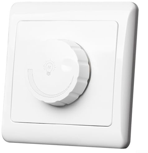 LED Dimmer Switch For Dimmable LED, For Dimmable Rotary Light Switch Designed For LED And Incandescent Use User Friendly Installation Process(White)