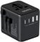 QENEQ Reiseadapter Weltweit Universal Reisestecker Adapter Weltweit mit 2 USB A und 2 USB C 10A Internationaler Steckdosenadapter für USA England Japan Australien Travel Adapter（Schwarz）