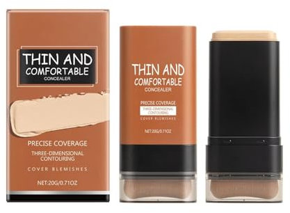 Vivien Beauty Foundation Stick, 2-in-1-Mehrzweck-Feuchtigkeits-Foundation-Stick mit Pinsel, Korean Radiergummi Foundation Stick, Wasserfest & Langanhaltend Concealer Abdeckung (Natürliche Farbe, 20g)
