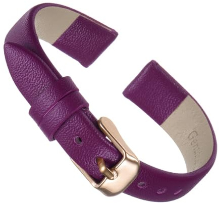 Soulnioi Leather Watch Strap, Slim & Elegant Flat Design, Waterproof Band for Men and Women,