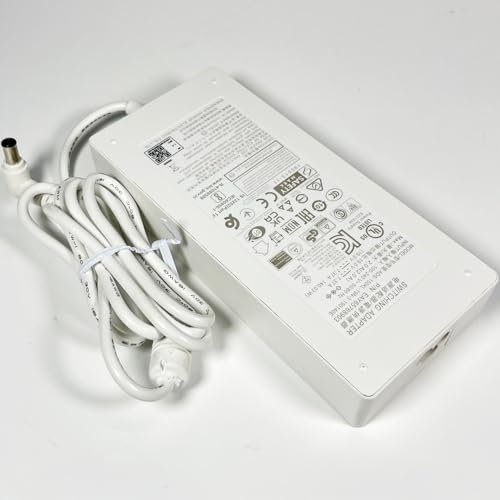 New AC Adapter Slim White 140W 19V 7.37A ADS-150KL-19N-3 190140E EAY65768901 for LG 32SQ780S-W.AUS 32SR70U-W.AUS 32SR73U-W.AUS 27SR73U-W.AUS 27UN83A-W.AUS LG CineBeam HF85LA HF80LA with Cord