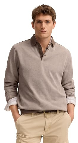 bugatti Herren Sweatpoloshirt 8550-15126E | Modern Fit mit Druckknöpfen