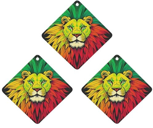 Lion's Head Majestic Auto-Lufterfrischer, 3 Stück, Rauten-Lufterfrischer-Karten, langanhaltender Duft, Duftkarten für Auto, Zuhause, Büro, schwarzer Stil