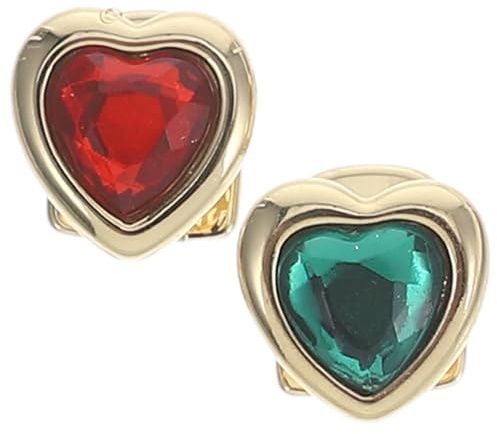 SOIMISS Hip Hop Zahngrill 2 Stück mit Herzförmigen Acryl Strasssteinen Hautfreundlich und Komfortabel Stylischer Zahnschmuck für Rapper Kostüme und Halloween Partys