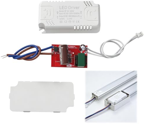 LED Treiber, 30-50W Netzteil Trafo mit Kurzschlussschutz für Downlights Deckenleuchten Panel Leuchten Weiß