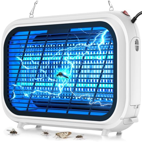 Lampe Anti Moustique, 20W Moustique Electrique, 2 UV LED Tue Moustique Electrique pour Intérieur et Extérieur, Anti Mouche Efficace Contre Les Moucherons, Mosquito et Insectes, Câble 1,5 m