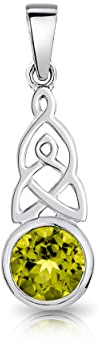 DTPsilver® 925 Sterling Silber Halskette - Keltischer Knoten Anhänger mit natürlichen Edelsteinen - Mit oder ohne kette - Breite: 1,2 mm - Verstellbare Länge: 40 bis 45 cm