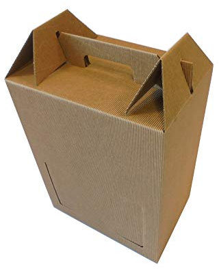 IMBALLAGGI ALIMENTARI PZ 10 Contenitore Porta Bottiglia (6 Bottiglie da 0,75/1 LITRO) Scatola in Cartone Ondulato Astuccio con Manico in Carta Box for Bottles