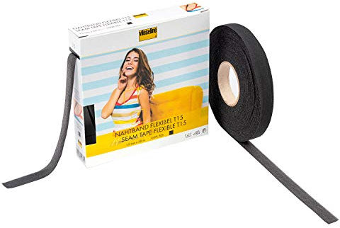 Vlieseline 231052 Nahtband, Plastic, Schwarz, 50 Meter Länge x 15 mm Dicke