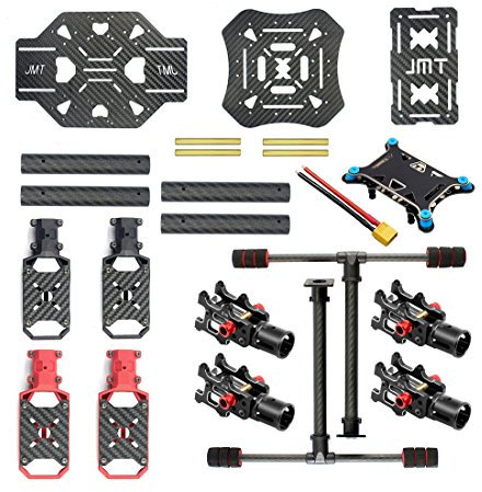QWinOut X4 460mm Carbon Fiber Folding Aircraft Frame Kit for DIY RC Helicopters Hexacopter Drone (with Non-Foldable Landing Gear)
