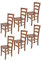 t m c s Tommychairs - 6er Set Stühle Venice für Küche und Esszimmer, robuste Struktur aus lackiertem Buchenholz im Farbton helles Nussbraun und Sitzfläche aus Holz
