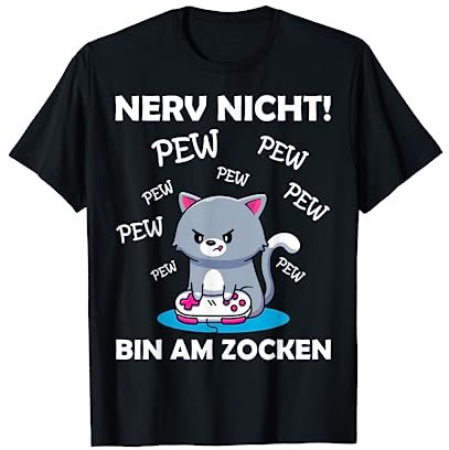 Gamer Spruch Gaming Katze Gaming Headset Gamer Nerd T-Shirt