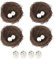 VALICLUD 4 Stück Vogelnest 10cm Osternest mit 12pcs Ostereier Vogeleier Osterdeko Frühling Zweige Rattan Nest Naturnest Handwerk Basteln Foto Requisiten handgemacht Tischdeko Ostern Deko