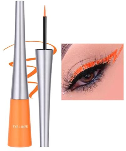 Liquid Eyeliner Matte Schnell trocknender Eyeliner, dauerhafter nicht blühender wasserdichter gelfarbener Eyeliner, Candy Color Liquid Hochpigmentierter Eyeliner (Orange)