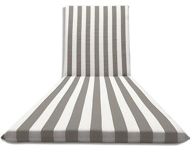 Coj’n de Tela para Tumbona, 190 x 60 cm, 100% Algod—n, Totalmente Artesanal (Blanco y Gris)