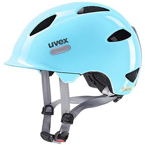 uvex oyo - leichter Fahrradhelm für Kinder - individuelle Größenanpassung - erweiterbar mit LED-Licht - cloud blue - grey - 45-50 cm