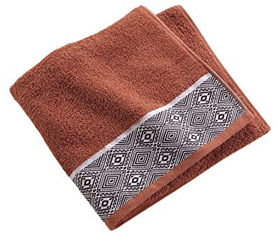 douceur d'Intérieur, Drap de Douche (70 x 130 cm) Esteban Terracotta, Eponge Jacquard