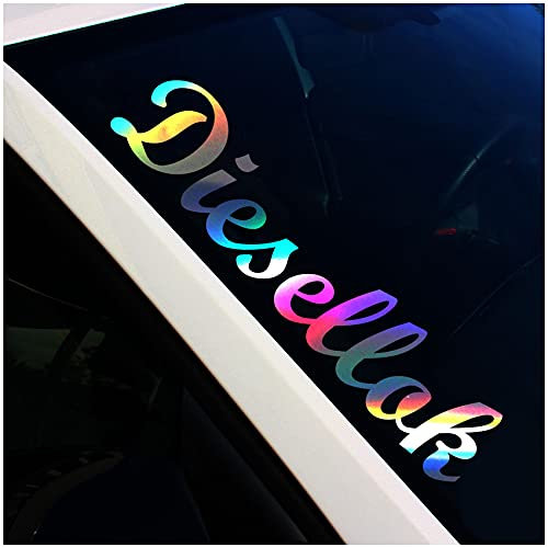 Finest Folia Frontscheibenaufkleber Schriftzug Diesellok Aufkleber für Windschutzscheibe Heckscheibe Frontscheibe Auto Fahrzeug Dekor Sticker FS123 (Hologramm, Außenklebend)